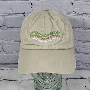 Protect Your Energy Mantra Hat Adult One Size Khaki Strapback Ball Cap